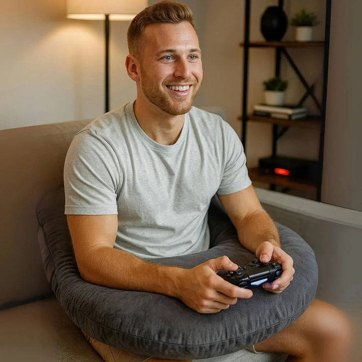 U-Shaped Lap Gaming Pillow with Arm Support and Velvet Cover | Soft Rest for Arms and Elbows | Support Pillows