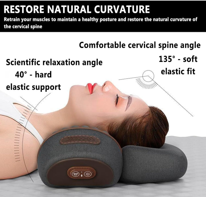 Heated Neck and Back Massage Pillow with Vibration Function for Home Relaxation | Warmth and Vibration for Neck and Back | Massagers