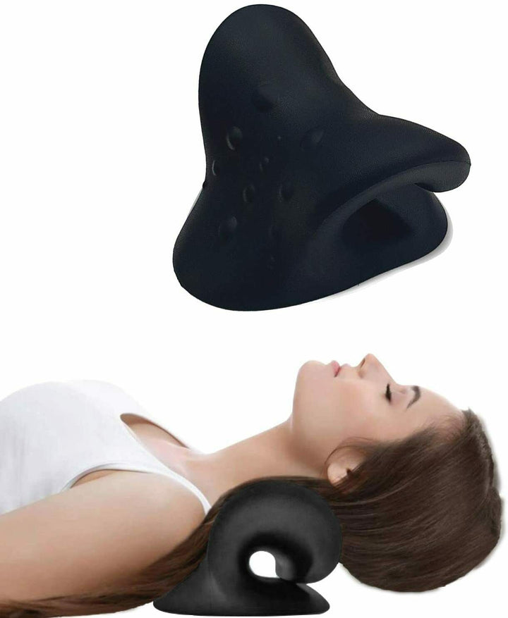 Cervical Neck Stretching Pillow with Massage Nodes and Two Intensity Levels | Dual-Intensity Neck Rest With Nodes | Massagers