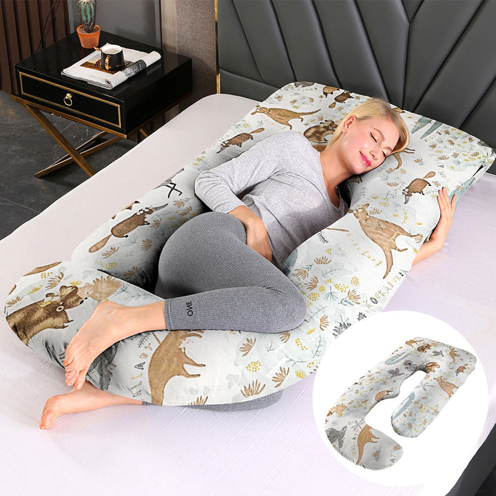 U-Shaped Full Body Pillow with Removable Cover