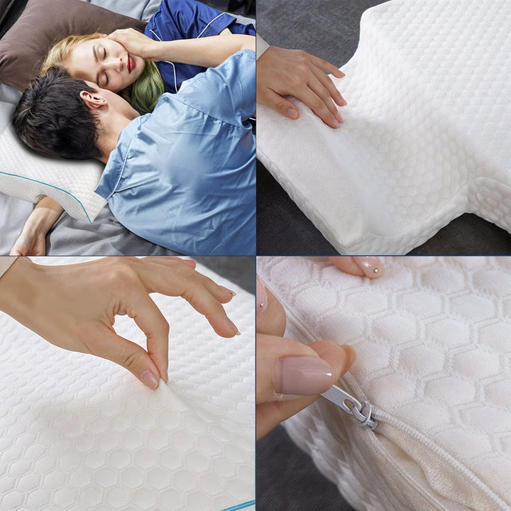 Memory Foam Side Sleeper Cuddle Pillow with Arm Rest for Couples | Arm Rest for Cosy Side Sleeping | Bed Pillows