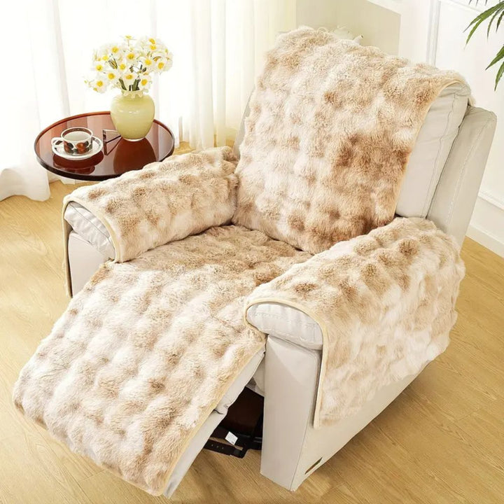 Plush Velvet Recliner Sofa Cover Set, Four Separate Pieces | Four-Piece Velvet Recliner Set | Recliner Covers