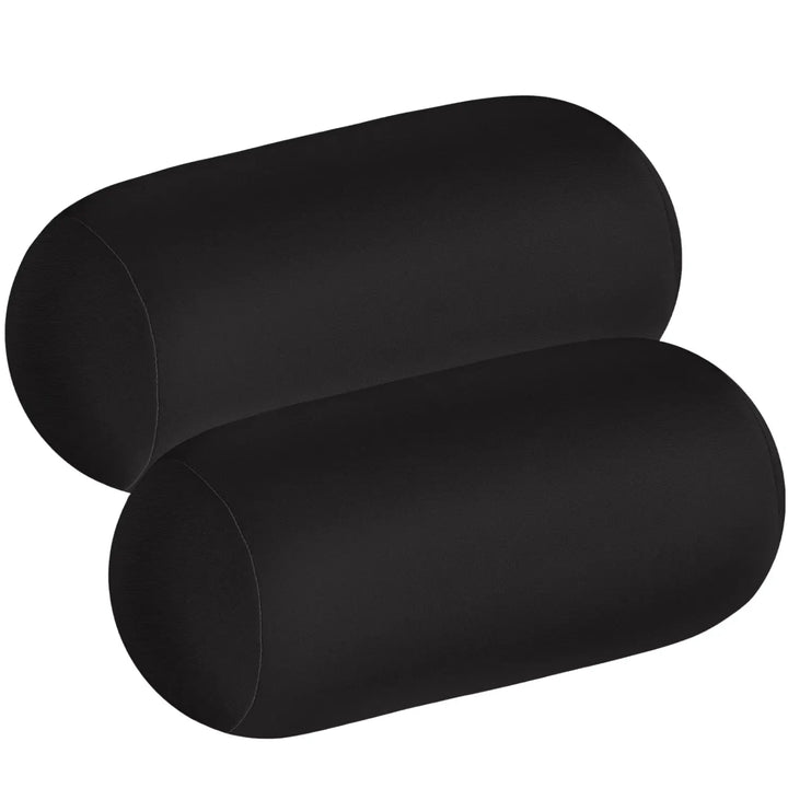 Microbead Roll Pillow Set of 2, 11.8 x 6.3 in, for Home Office and Travel | Squishy Cylinder Pillows, Set of 2 | Roll Pillows