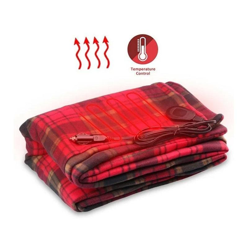 12V Car Heating Blanket Fleece Travel Throw for Cars, Trucks and RVs | Warm Rides on Cold Days | Heated Blankets