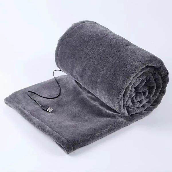 Rechargeable USB Heated Throw, 63 x 33 in, for Travel, Office and Home | Cordless Heated Throw for Travel | Heated Blankets