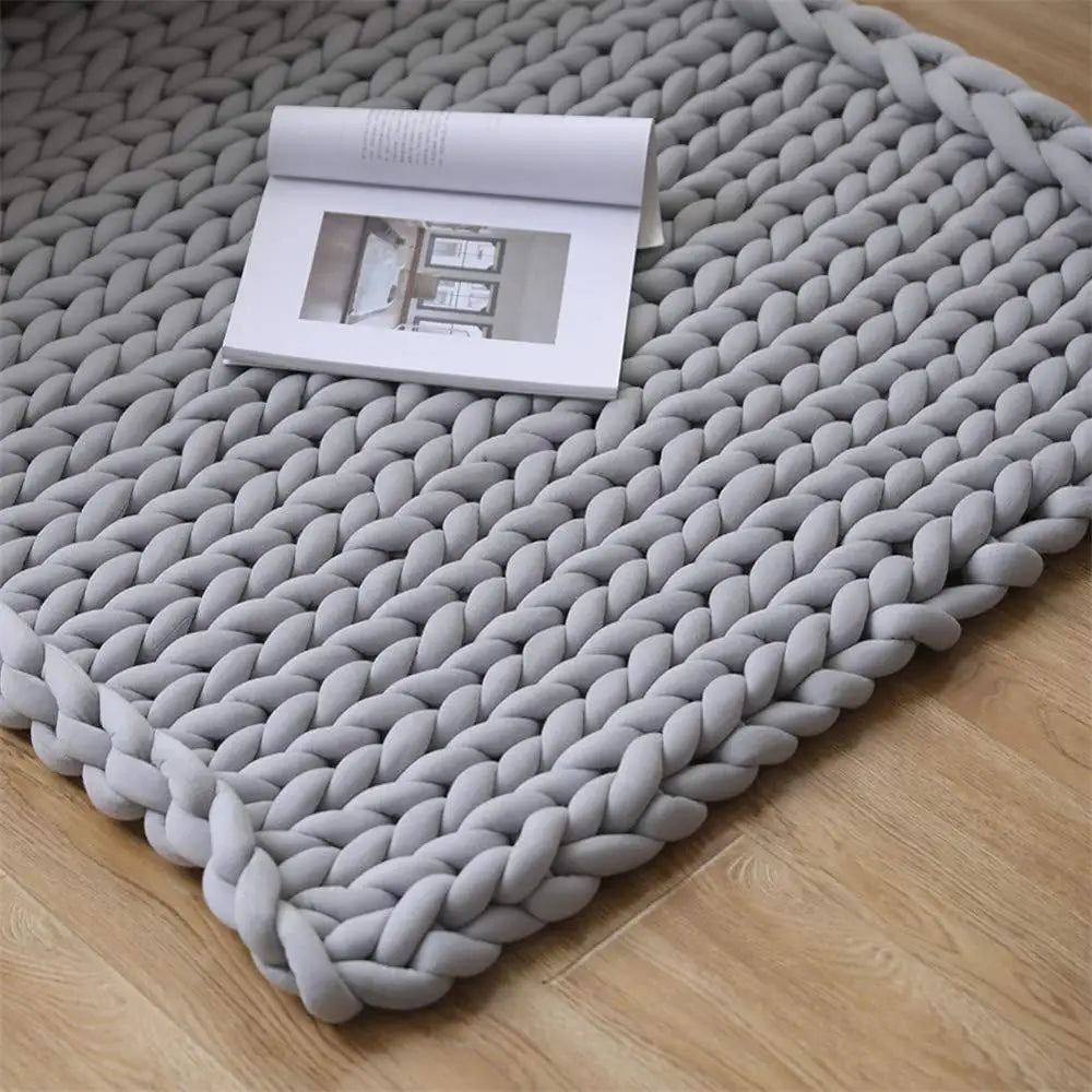Handmade Chunky Knit Weighted Throw Blanket in Four Sizes from 1 kg to 8 kg | Weighted Chunky Knit Throw | Weighted Blankets