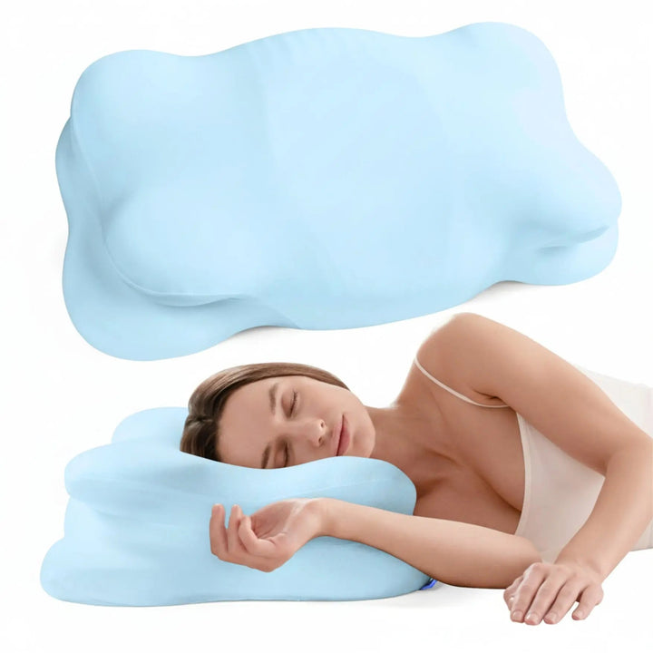 Cloud Alignment Pillow with Adjustable Fill and Dual Height Design | Adjustable Height for Your Sleep Style | Bed Pillows