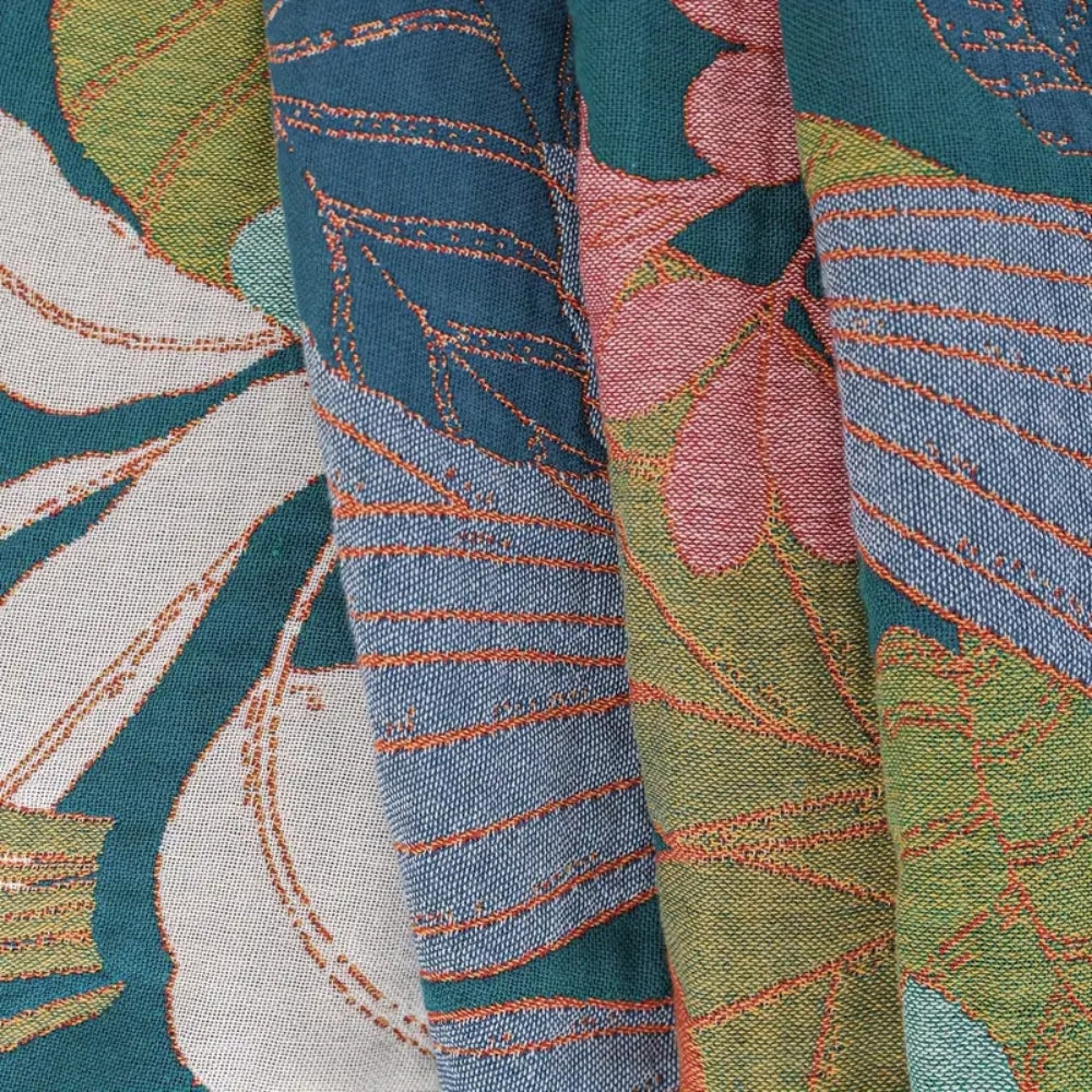 Garden Inspired Botanical Cotton Gauze Blanket, Multi-Layer | Airy Gauze Layers, All Season | Throw Blankets