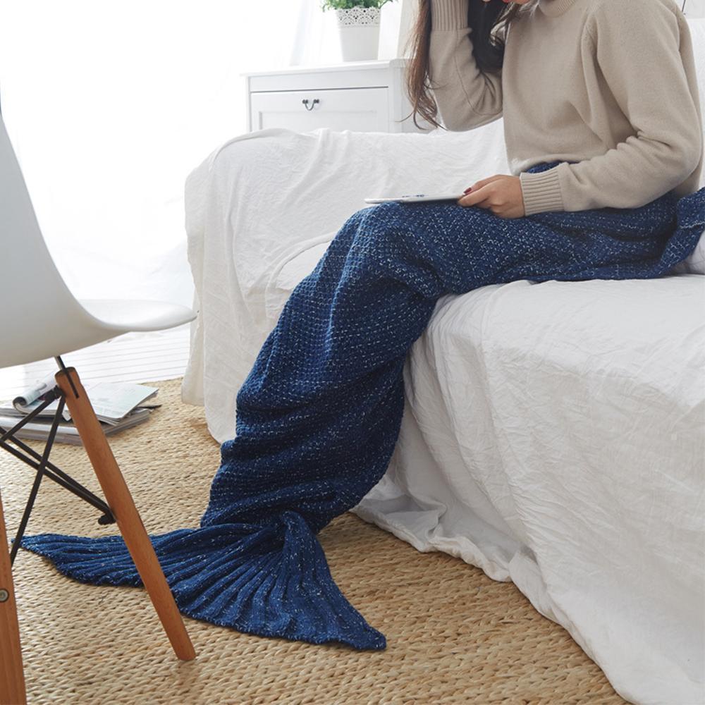 Crocheted Mermaid Tail Blanket in Soft Cotton Blend, Child and Adult | Snuggly Mermaid Tail Crochet | Throw Blankets