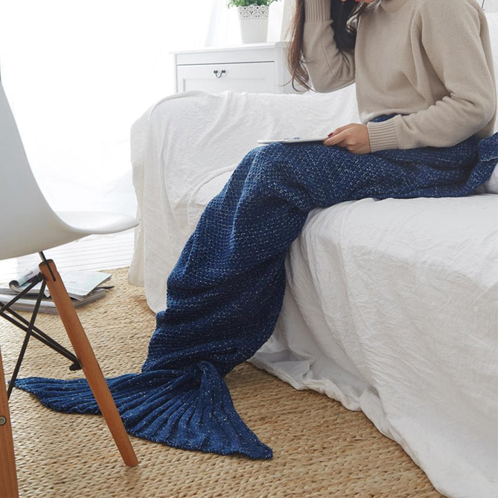 Crocheted Mermaid Tail Blanket in Soft Cotton Blend, Child and Adult | Snuggly Mermaid Tail Crochet | Throw Blankets