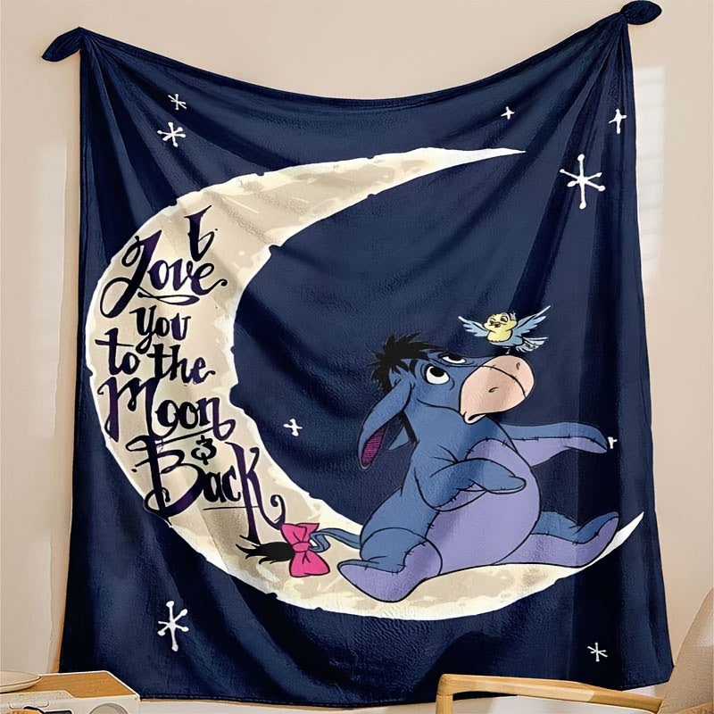 Soft Flannel Fleece Throw Blanket with Playful Character Design in Three Sizes | Snug Flannel Fleece for Couch or Bed | Throw Blankets