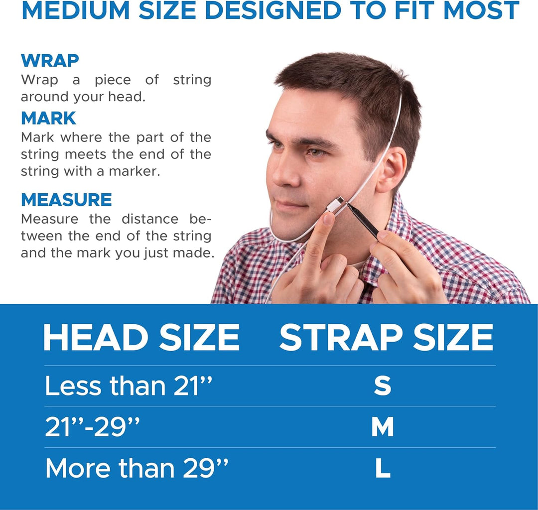 Adjustable Breathable Chin Strap for Mouth Breathers, Lightweight Overnight Wear | Chin Strap for Quieter Nights | Anti-Snoring Aids