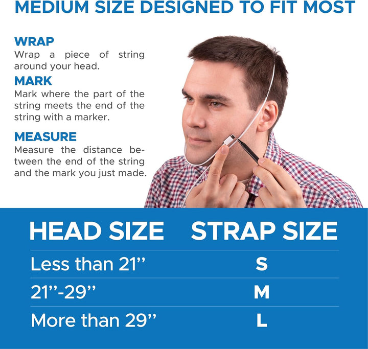 Adjustable Breathable Chin Strap for Mouth Breathers, Lightweight Overnight Wear | Chin Strap for Quieter Nights | Anti-Snoring Aids