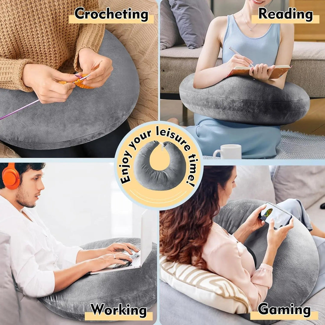 U-Shaped Lap Gaming Pillow with Arm Support and Velvet Cover | Soft Rest for Arms and Elbows | Support Pillows