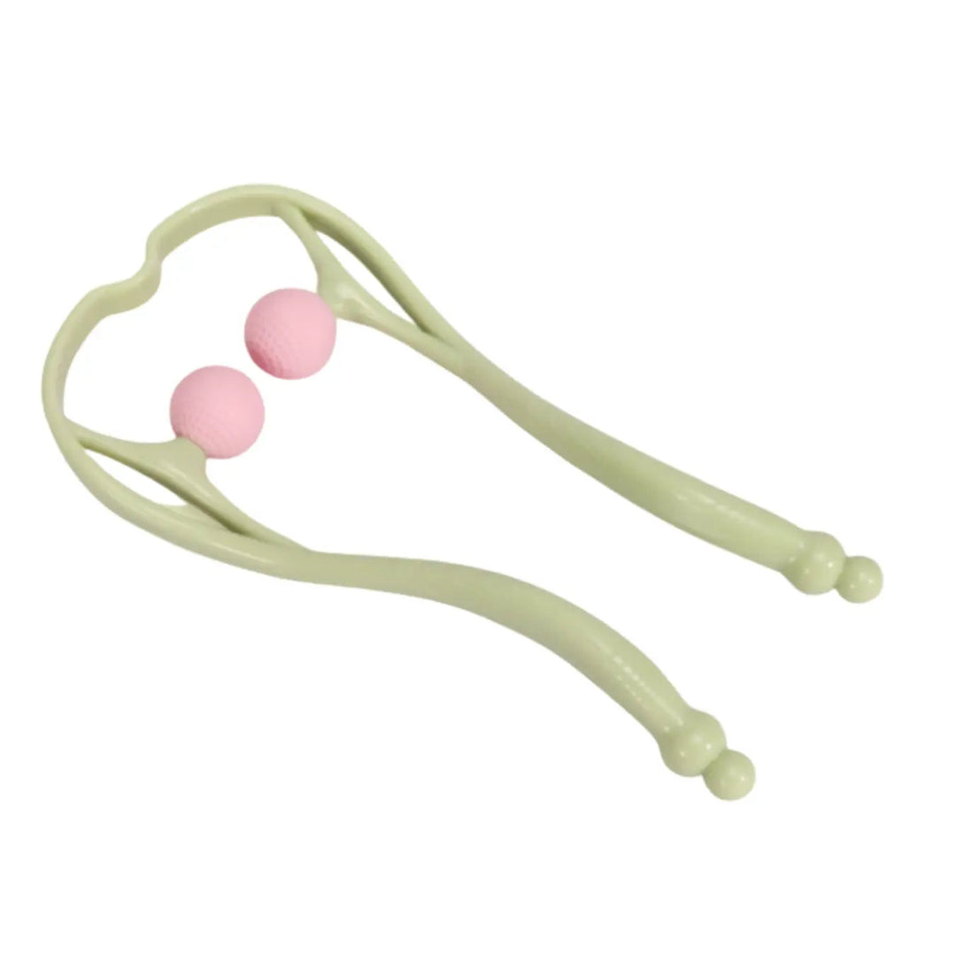 U-Shaped Dual Trigger Point Manual Massager with Roller Ends | Hand-Powered Pressure Roller | Massagers