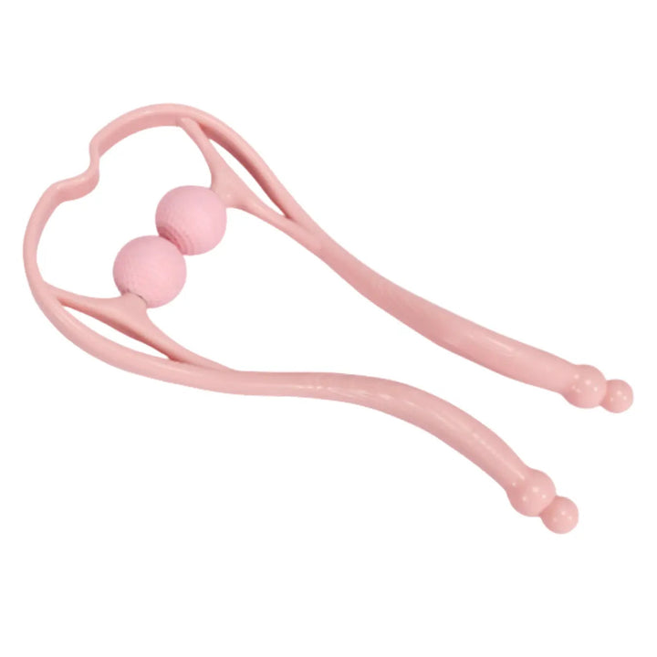 U-Shaped Dual Trigger Point Manual Massager with Roller Ends | Hand-Powered Pressure Roller | Massagers