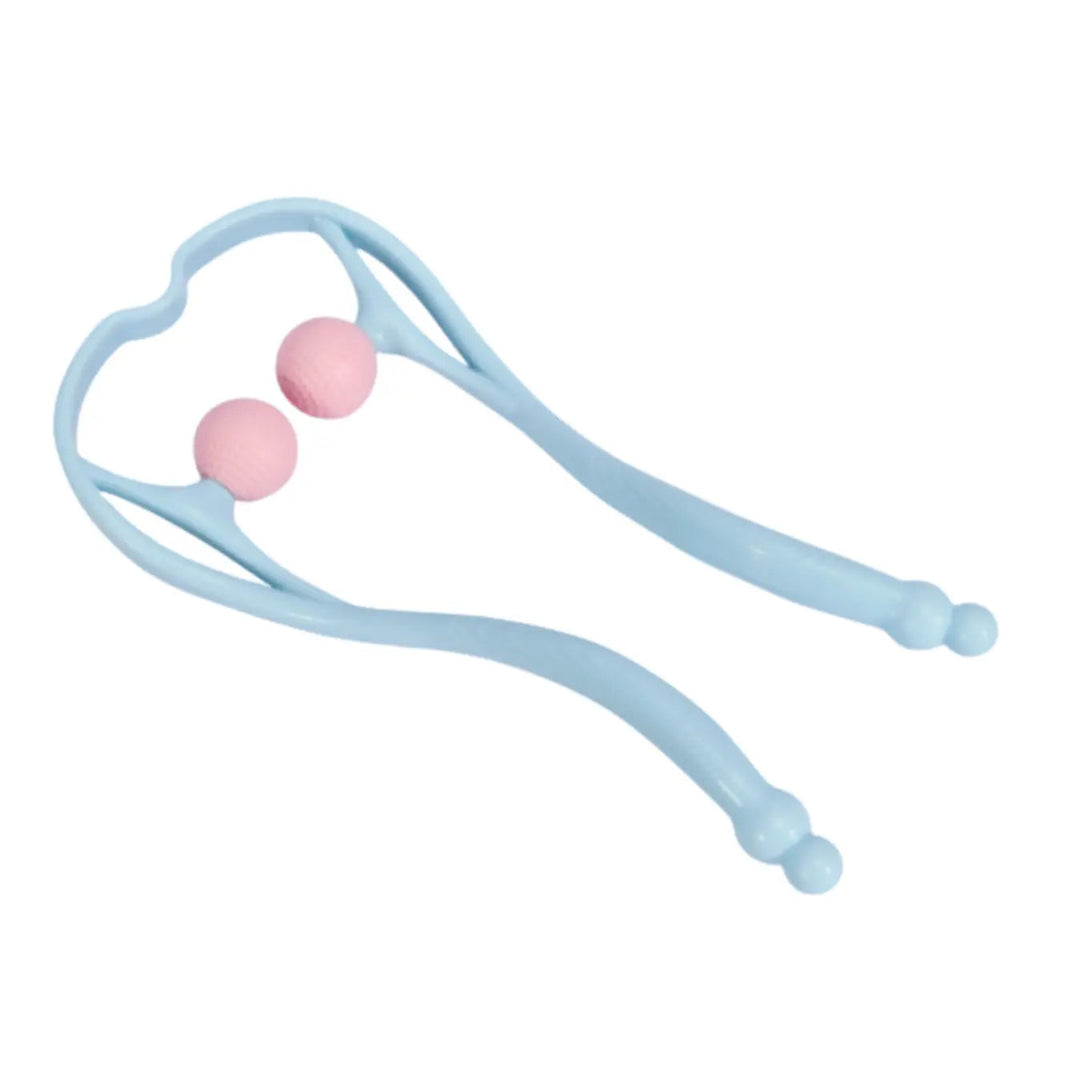 U-Shaped Dual Trigger Point Manual Massager with Roller Ends | Hand-Powered Pressure Roller | Massagers