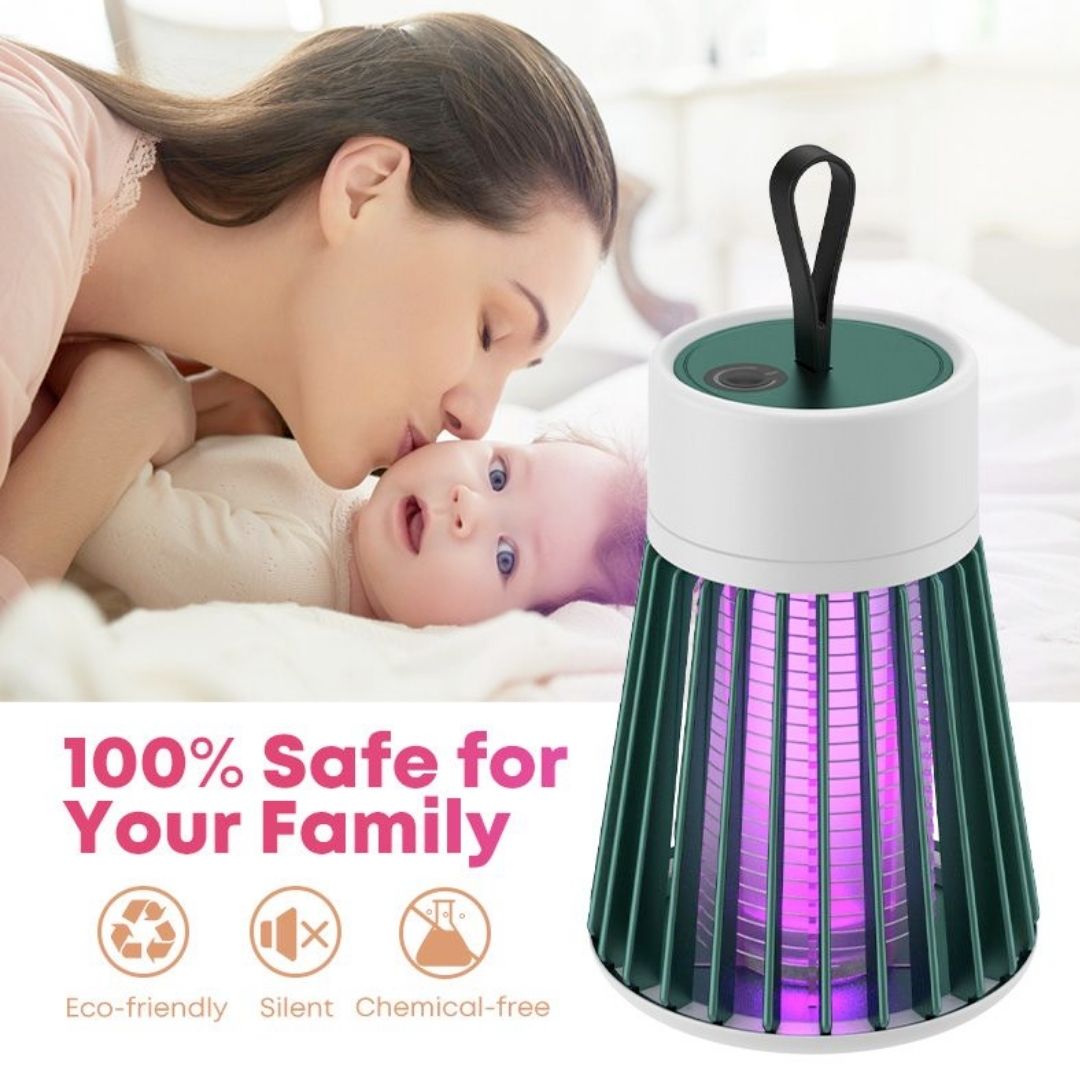 USB Rechargeable 365nm UV Mosquito Zapper Lamp for Indoor and Outdoor Use | Chemical-Free Zapper for Any Space | Insect Traps