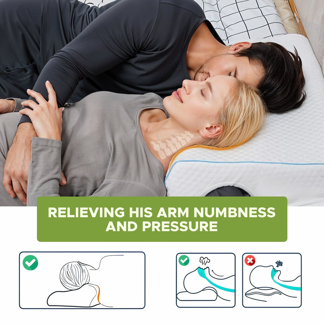 Memory Foam Cuddle Pillow for Side Sleepers and Couples | Cuddle-Friendly Support for Two | Bed Pillows