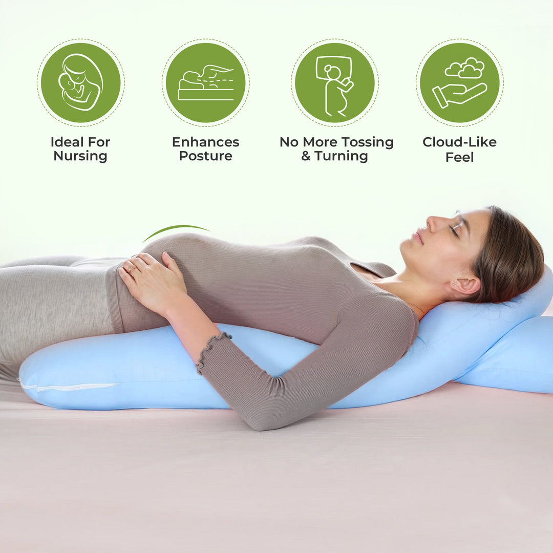 Pregnancy Pillow for Sleeping, Breastfeeding and Full Body Support | Support for Back, Hips, Legs and Belly | Pregnancy Pillows