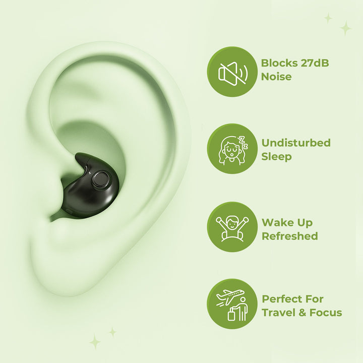 Invisible Sleep Earbuds with Low-Profile Design for Side Sleepers | Tiny Earbuds for Side Sleeping | Sleep Earbuds
