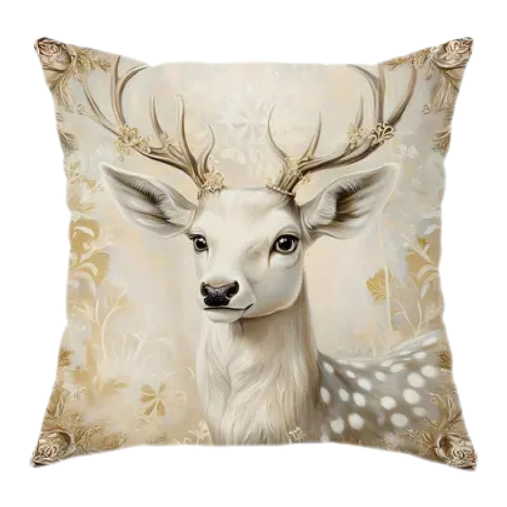 Golden Velvet Christmas Cushion Covers, 18 Inch with Zipper | Festive Gold Velvet Cushion Covers | Cushion Covers