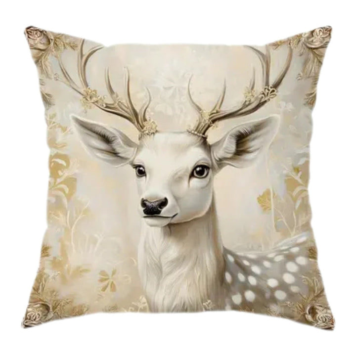 Golden Velvet Christmas Cushion Covers, 18 Inch with Zipper | Festive Gold Velvet Cushion Covers | Cushion Covers