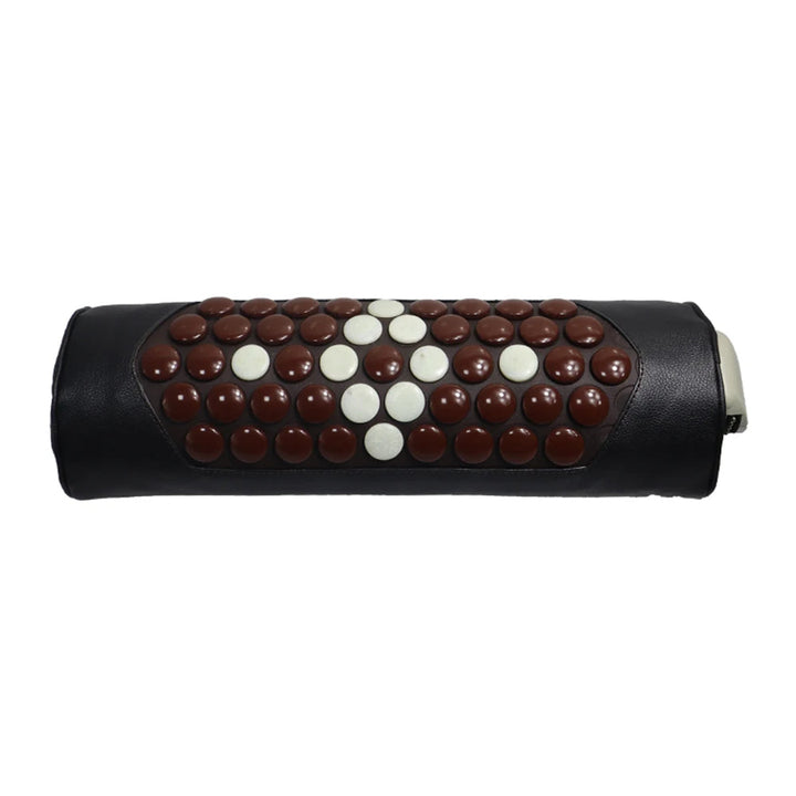 Heated Neck Pillow with Stone Surface and Wired Temperature Controller | Warm Stone Roll for Your Neck | Heated Neck Pillows