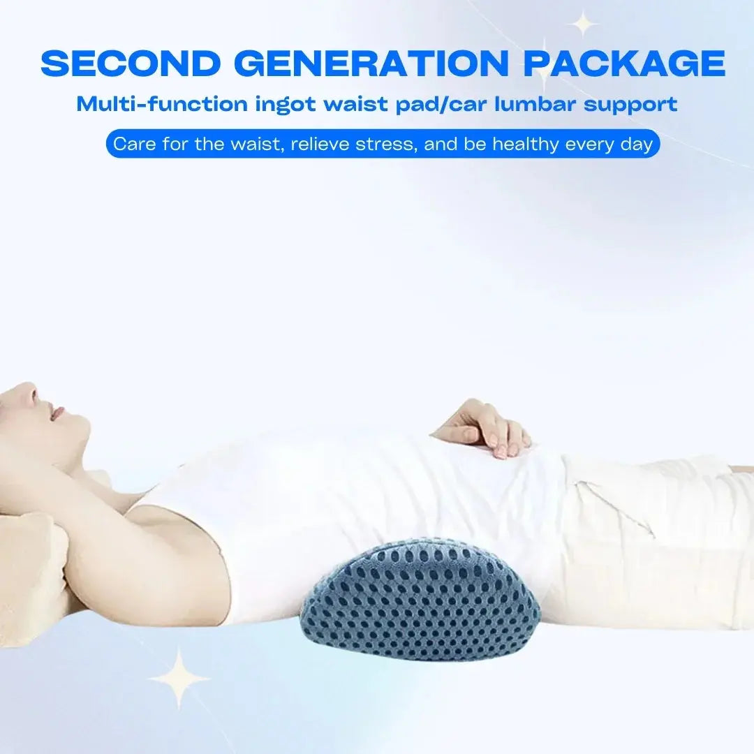 Portable Memory Foam Lumbar Pillow with 4D Mesh Cover | Easy Back Support to Carry Around | Lumbar Pillows