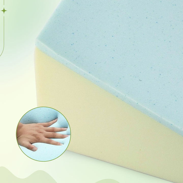 Gel Memory Foam Wedge Pillow with Bamboo Cover for Back and Leg Support | Wedge Support for Sitting and Resting | Wedge Pillows