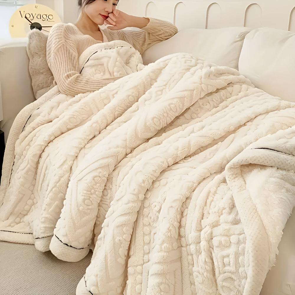 Mandala Carved Velvet Sherpa Blanket for Year-Round Warmth | Carved Mandala, Sherpa Backing | Throw Blankets