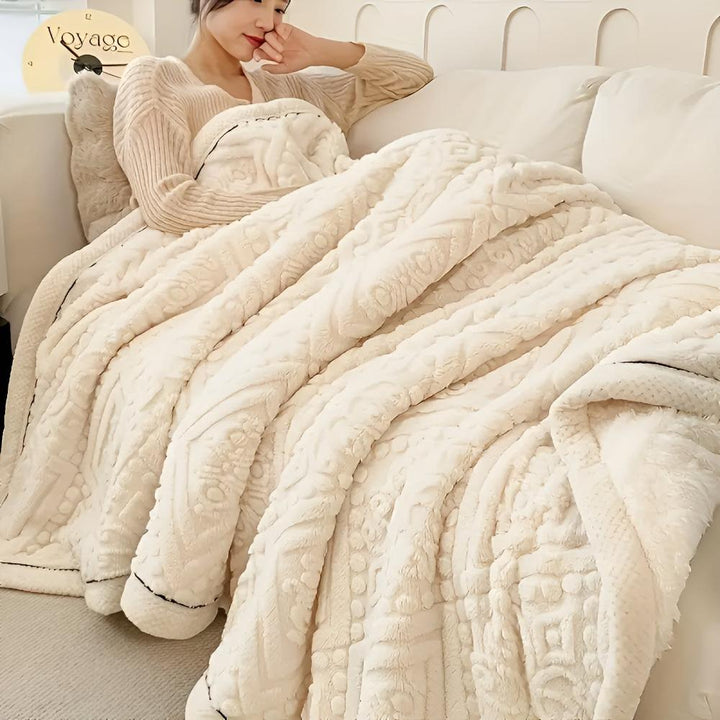 Mandala Carved Velvet Sherpa Blanket for Year-Round Warmth | Carved Mandala, Sherpa Backing | Throw Blankets