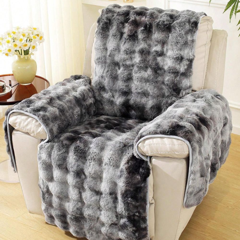 Plush Velvet Recliner Sofa Cover Set, Four Separate Pieces | Four-Piece Velvet Recliner Set | Recliner Covers