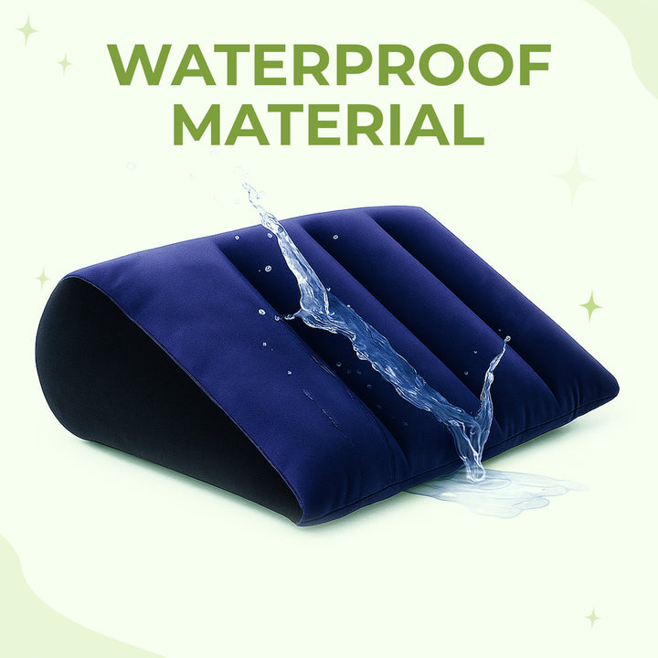 Inflatable Waterproof Support Pillow with Easy Wipe-Clean Flocked Surface | Adjustable Inflatable Comfort, Easy Cleanup | Wedge Pillows
