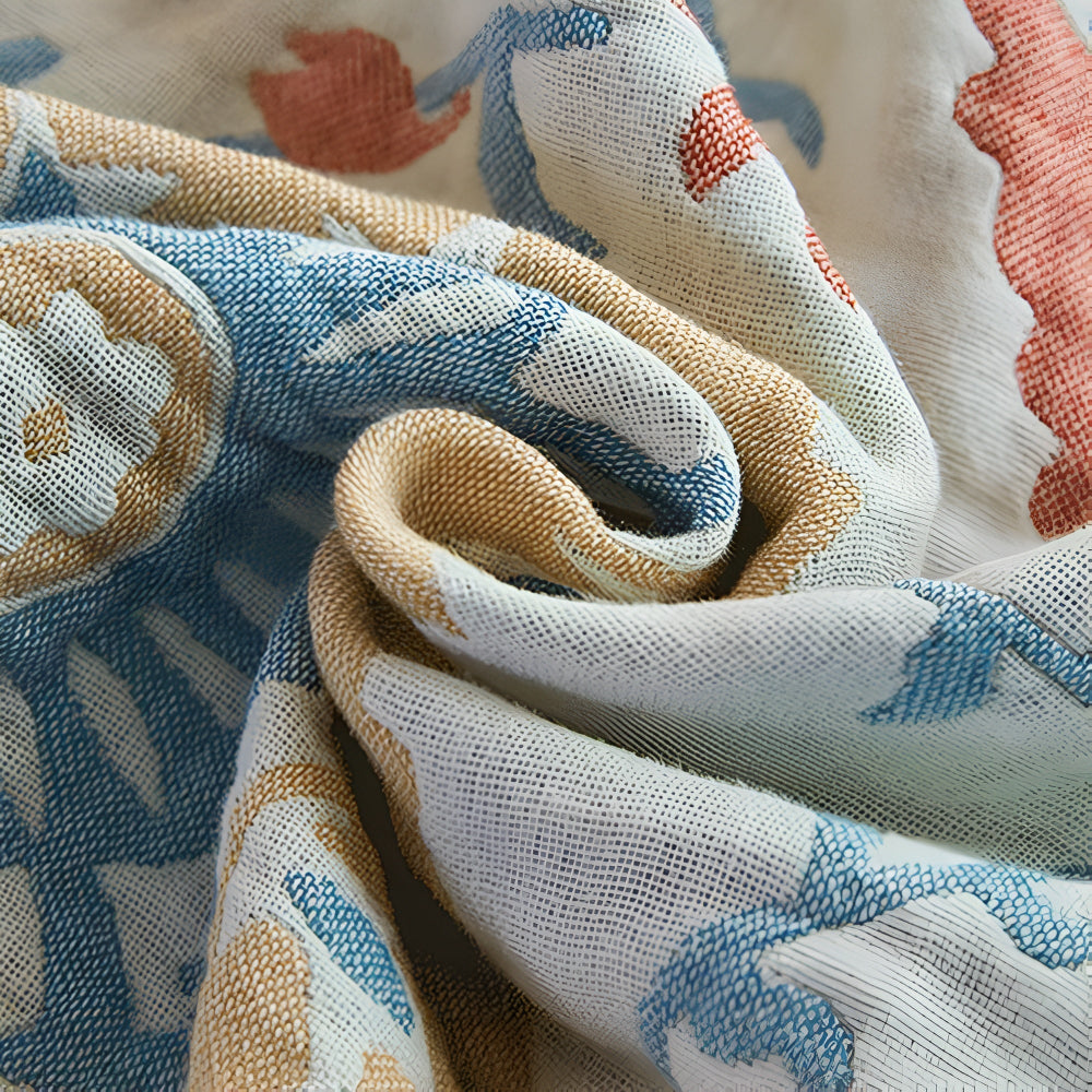 Rustic Floral Reversible Organic Cotton Blanket in Two Sizes | Two Looks in One Organic Blanket | Throw Blankets