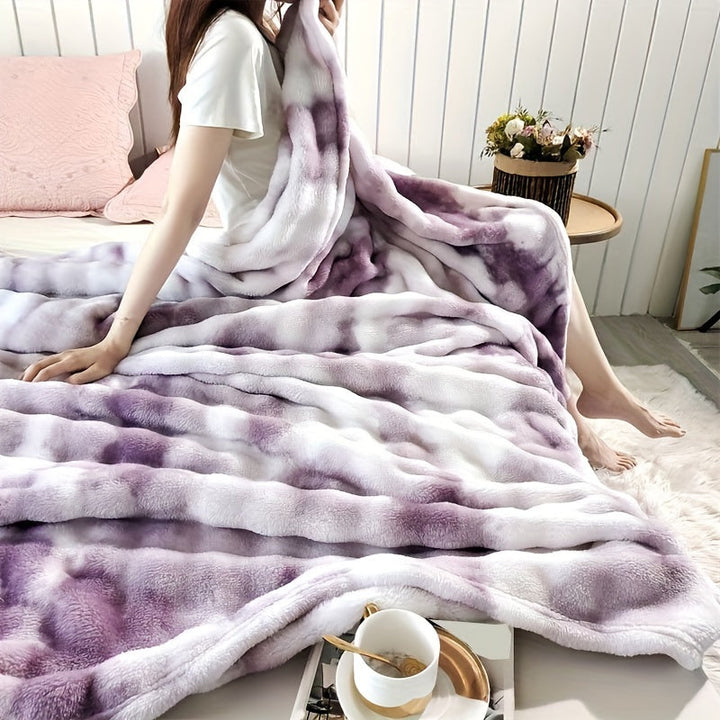 Coral Fleece Marble Print Blanket for All Seasons | Silky Coral Fleece Softness | Throw Blankets
