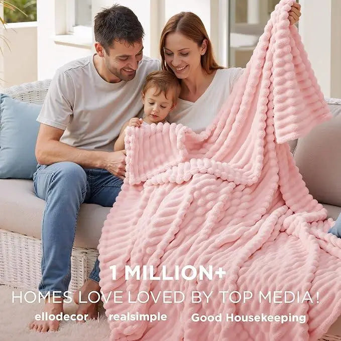 Luxury Faux Rabbit Fur Throw Blanket, Fluffy and Warm | Fluffy Warmth for Any Season | Throw Blankets