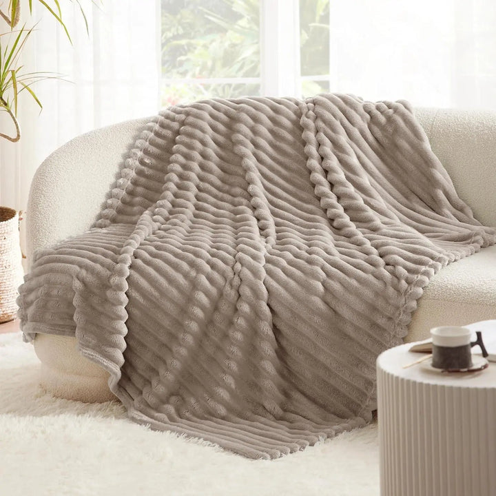 Luxury Faux Rabbit Fur Throw Blanket, Fluffy and Warm | Fluffy Warmth for Any Season | Throw Blankets