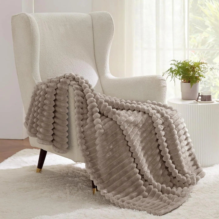 Luxury Faux Rabbit Fur Throw Blanket, Fluffy and Warm | Fluffy Warmth for Any Season | Throw Blankets