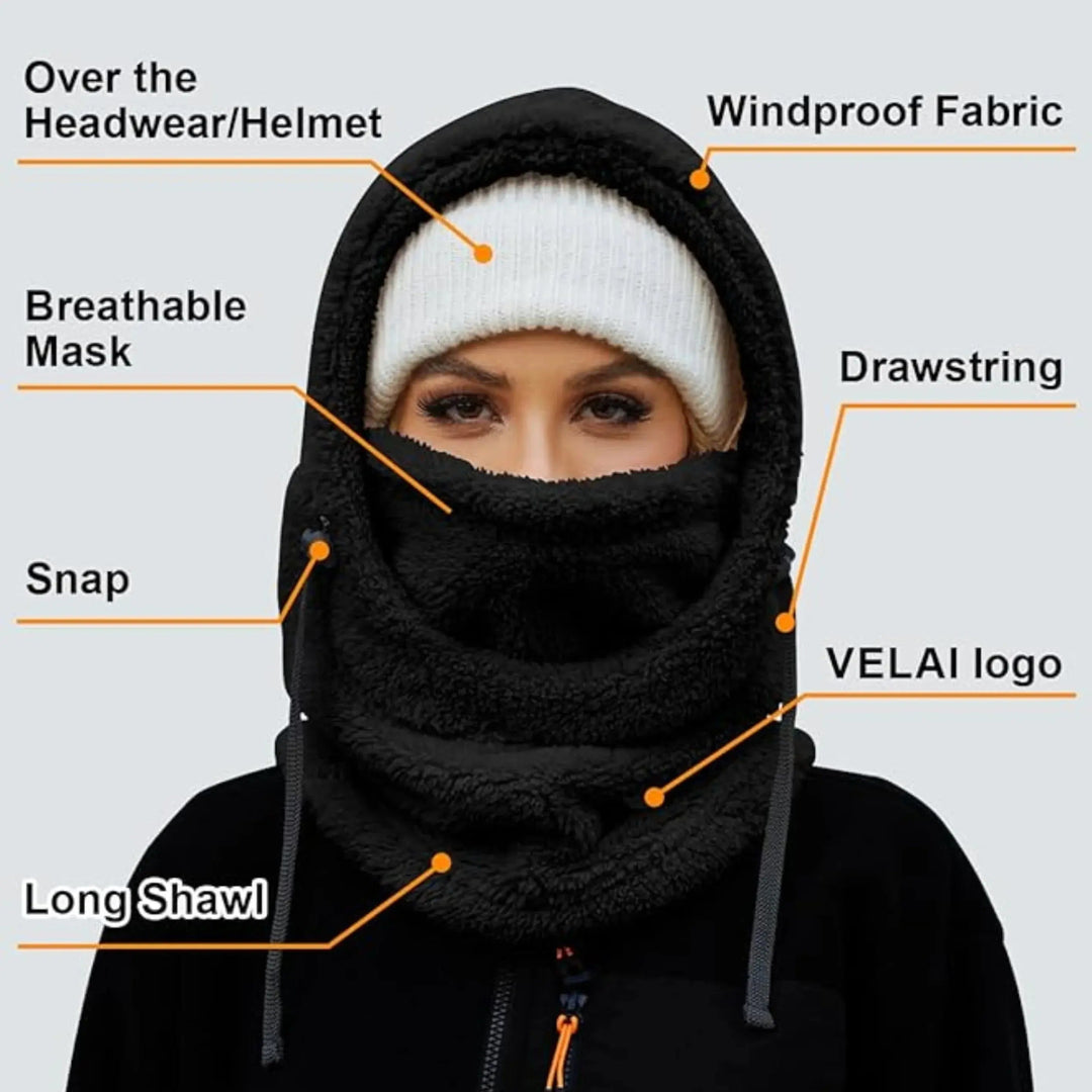 Windproof Fleece Balaclava Ski Mask with Adjustable Drawstrings | Fleece Face Mask and Neck Warmer | Balaclavas