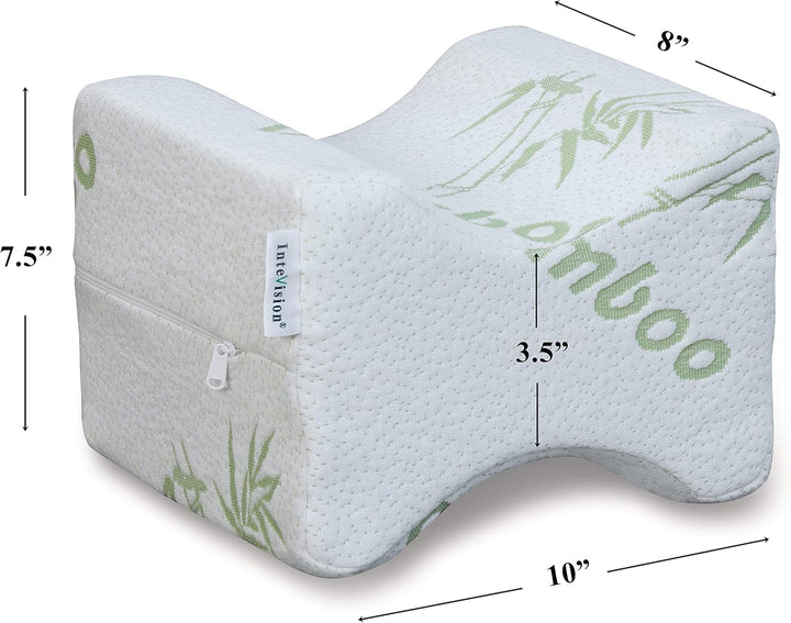 Contoured High-Density Memory Foam Knee Pillow for Side Sleeping | Align Spine, Hips and Knees | Knee Pillows