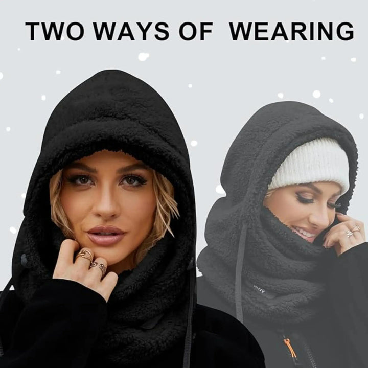 Windproof Fleece Balaclava Ski Mask with Adjustable Drawstrings | Fleece Face Mask and Neck Warmer | Balaclavas