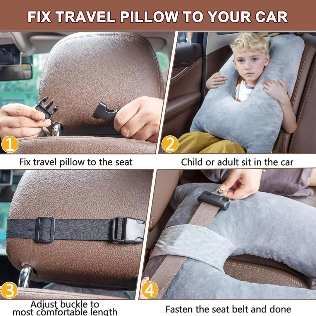 Memory Foam Compact Travel Pillow for Car and Road Trips | Road Trip Neck Comfort | Travel Pillows