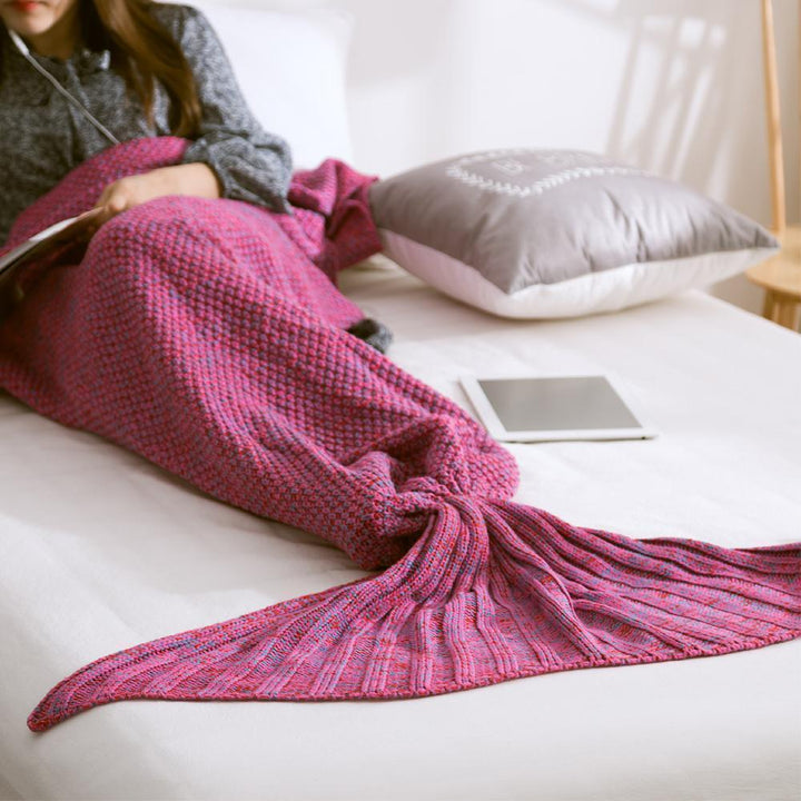 Crocheted Mermaid Tail Blanket in Soft Cotton Blend, Child and Adult | Snuggly Mermaid Tail Crochet | Throw Blankets