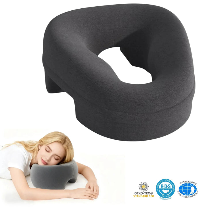 Ventilated Memory Foam Face Down Pillow with Adjustable Drawstring | Breathable Face-Down Support | Specialty Pillows