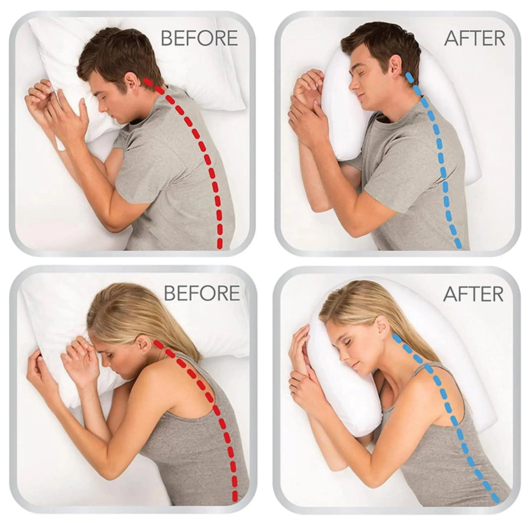 U-Shape Contour Pillow for Side Sleeping Comfort | Contoured Cradle for Side Sleepers | Bed Pillows