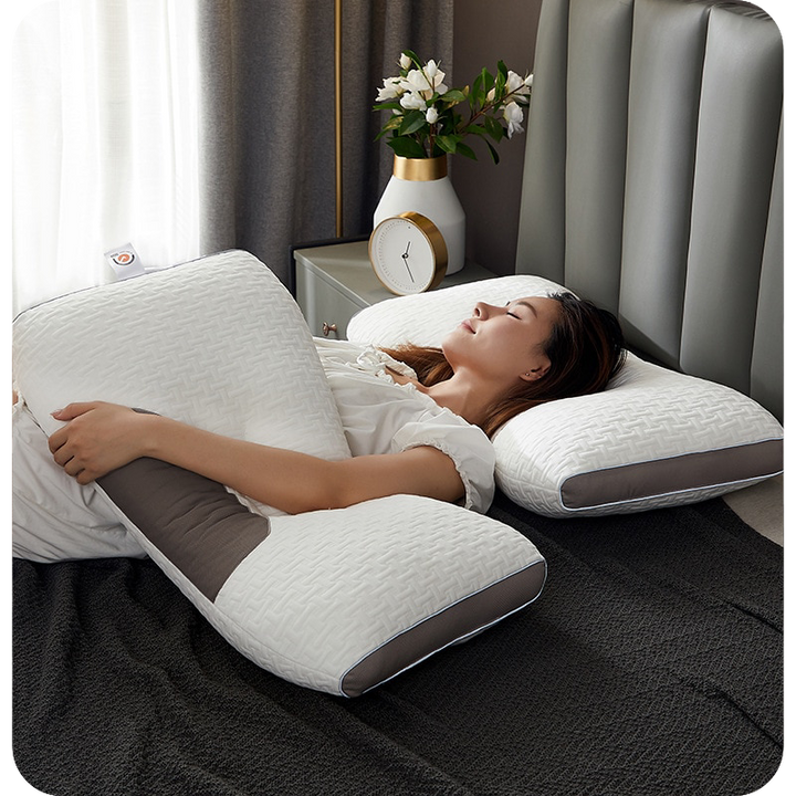 Soft Microfibre Pillow for Back and Side Sleepers, Machine Washable | Soft, Wrap-Around Neck Support | Bed Pillows