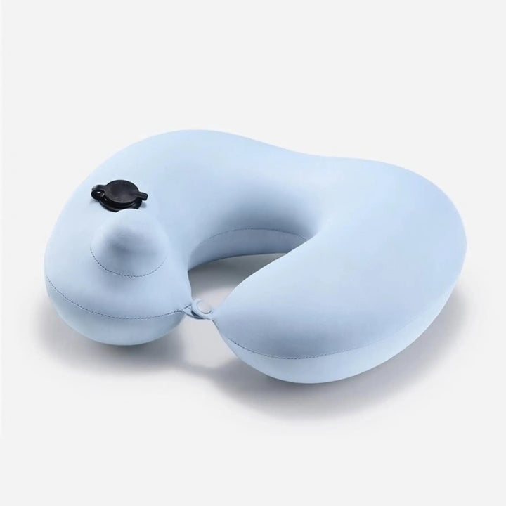 Inflatable U-Shaped Travel Neck Pillow with Press Inflation Design | Easy-Inflate Travel Neck Cushion | Travel Pillows