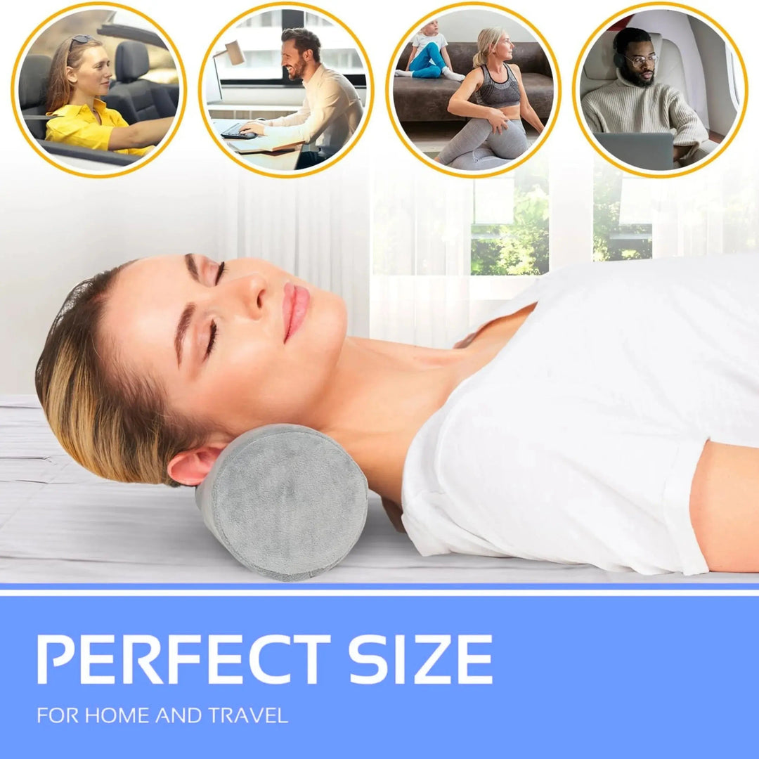 Memory Foam Neck Roll Bolster Pillows, Set of Two | Two Rolls for Any Spot | Bolster Pillows