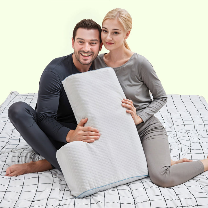Memory Foam Side Sleeper Cuddle Pillow with Arm Rest for Couples | Arm Rest for Cosy Side Sleeping | Bed Pillows